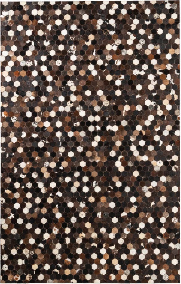 Detail image of 5' 1 x 8' Cowhide Leather Rug