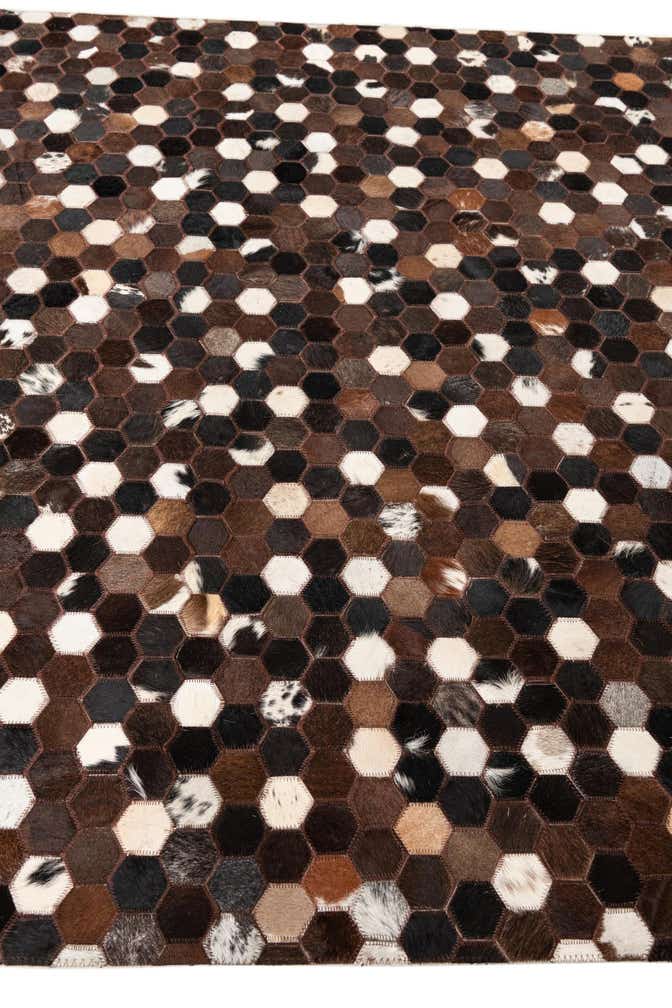 5' 1 x 8' 2 Cowhide Leather Rug