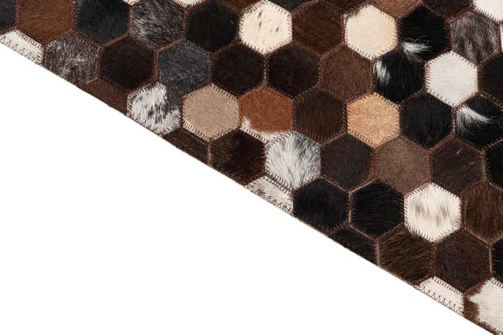 5' 1 x 8' 2 Cowhide Leather Rug