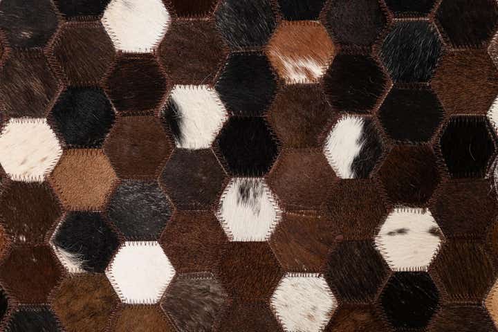 5' 1 x 8' 2 Cowhide Leather Rug