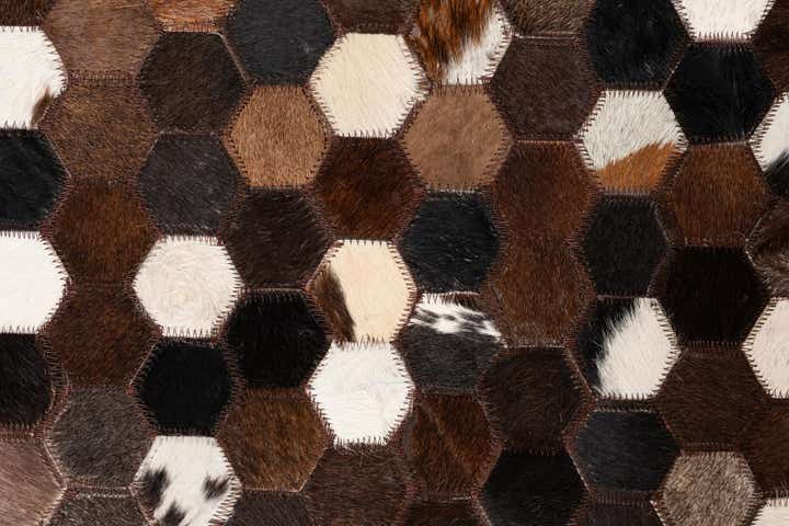 5' 1 x 8' 2 Cowhide Leather Rug