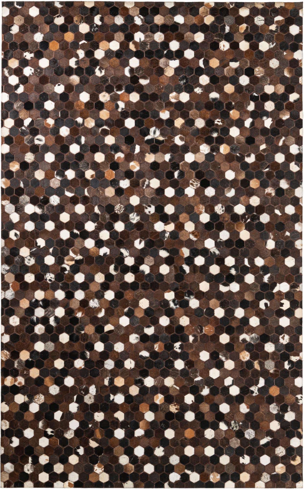 5' 1 x 8' 2 Cowhide Leather Rug