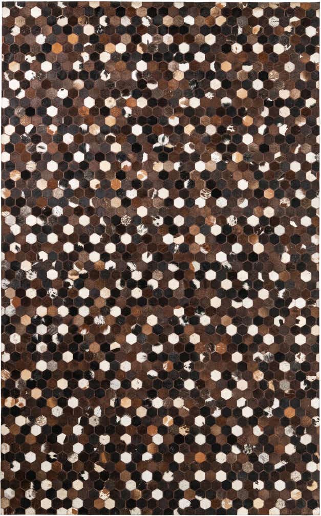5' 1 x 8' 2 Cowhide Leather Rug