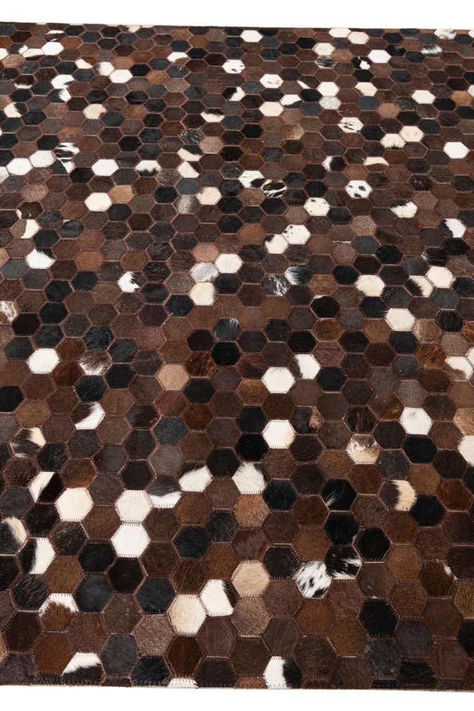 5' x 7' 10 Cowhide Leather Rug