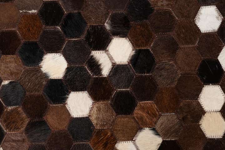 5' x 7' 10 Cowhide Leather Rug