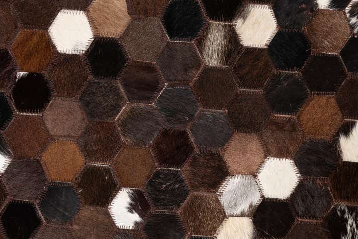5' x 7' 10 Cowhide Leather Rug