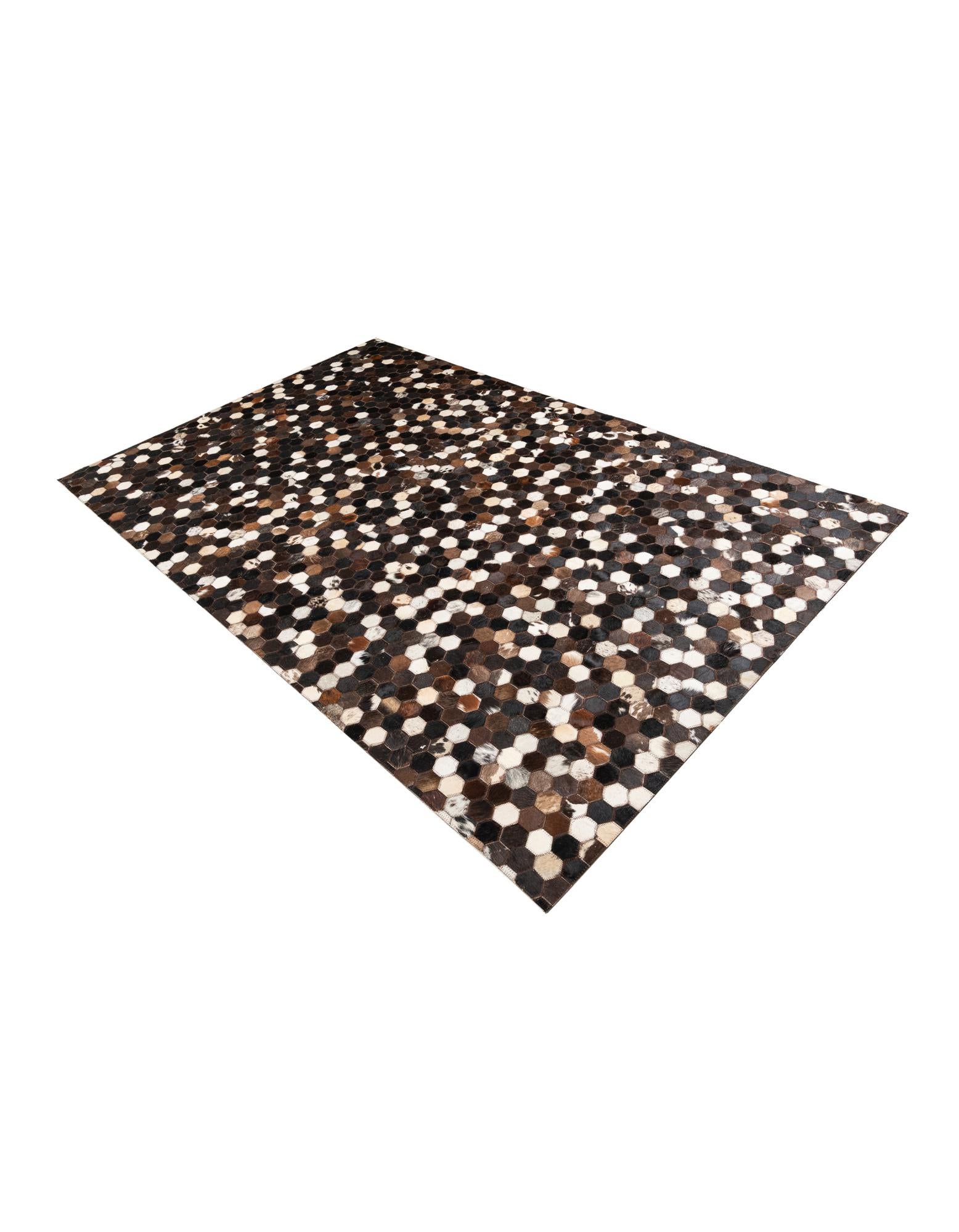 5' x 7' 10 Cowhide Leather Rug