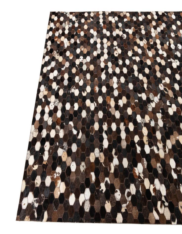 Detail image of 5' x 7' 10 Cowhide Leather Rug