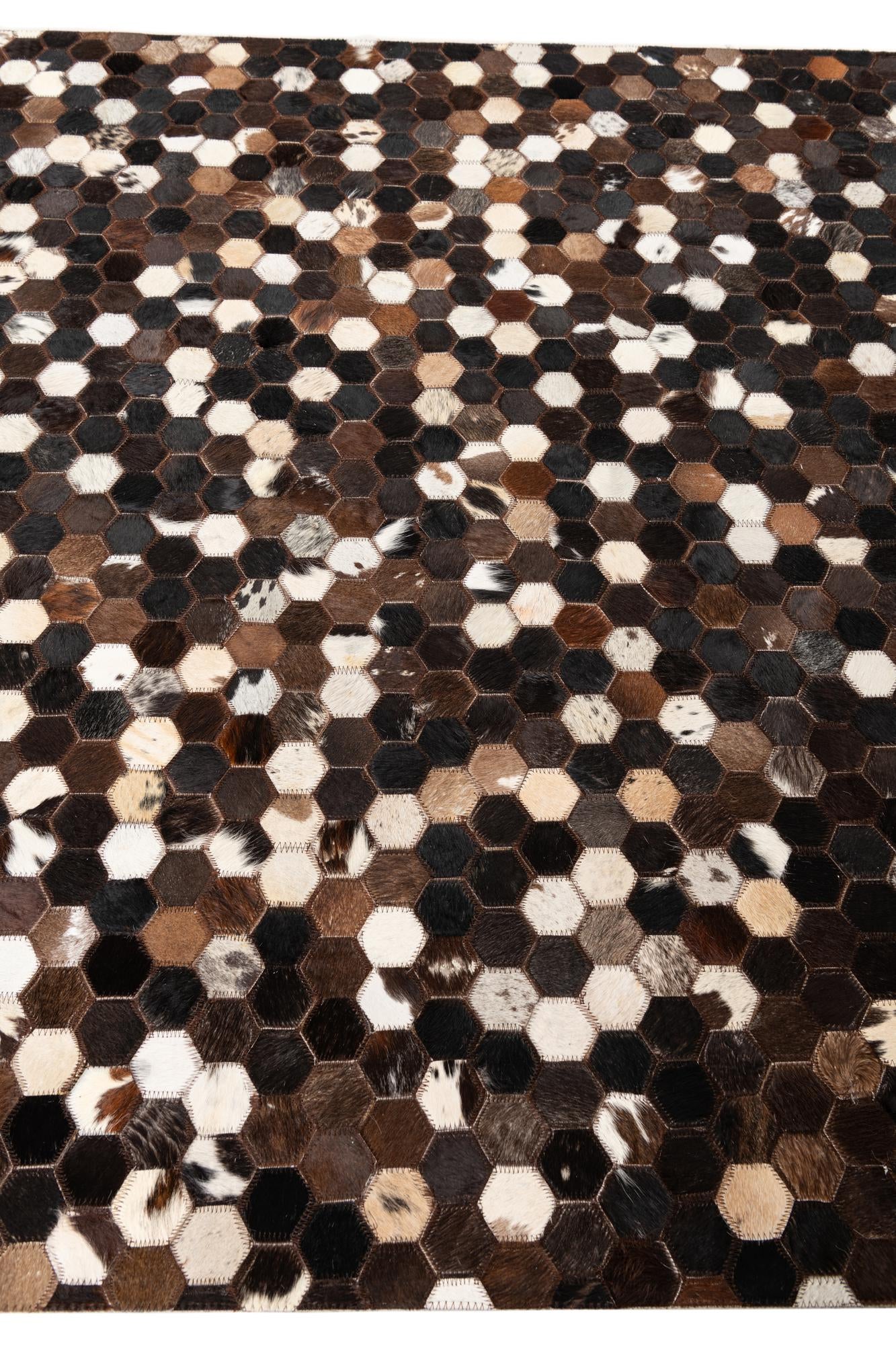 5' x 7' 10 Cowhide Leather Rug