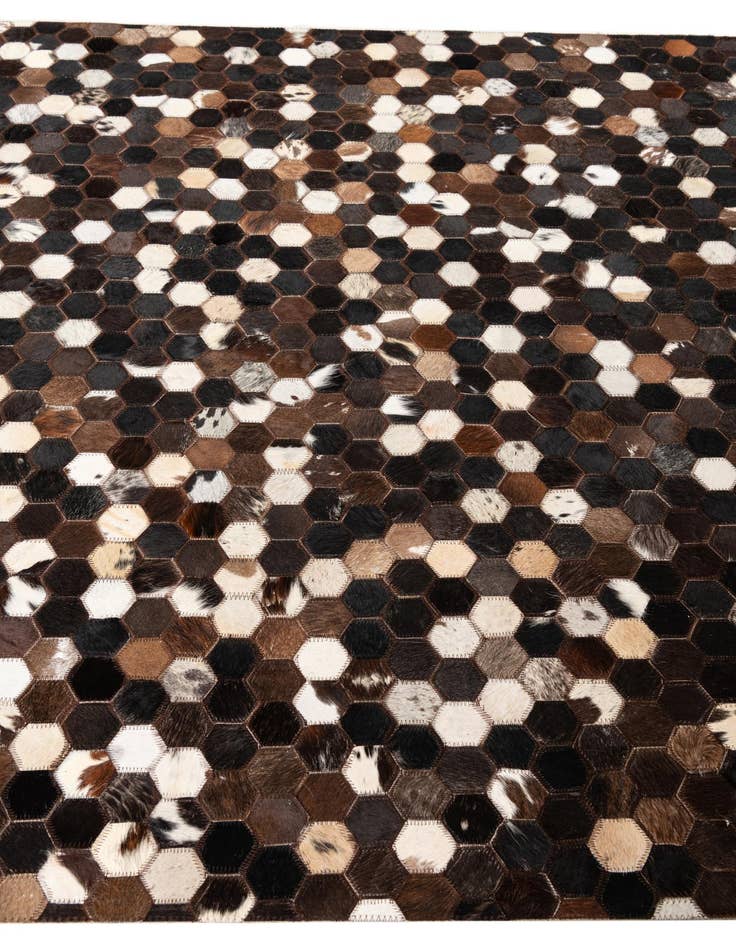 Detail image of 5' x 7' 10 Cowhide Leather Rug