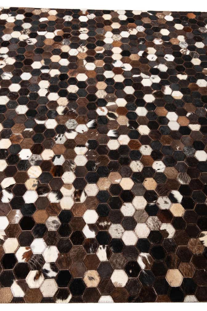 5' x 7' 10 Cowhide Leather Rug