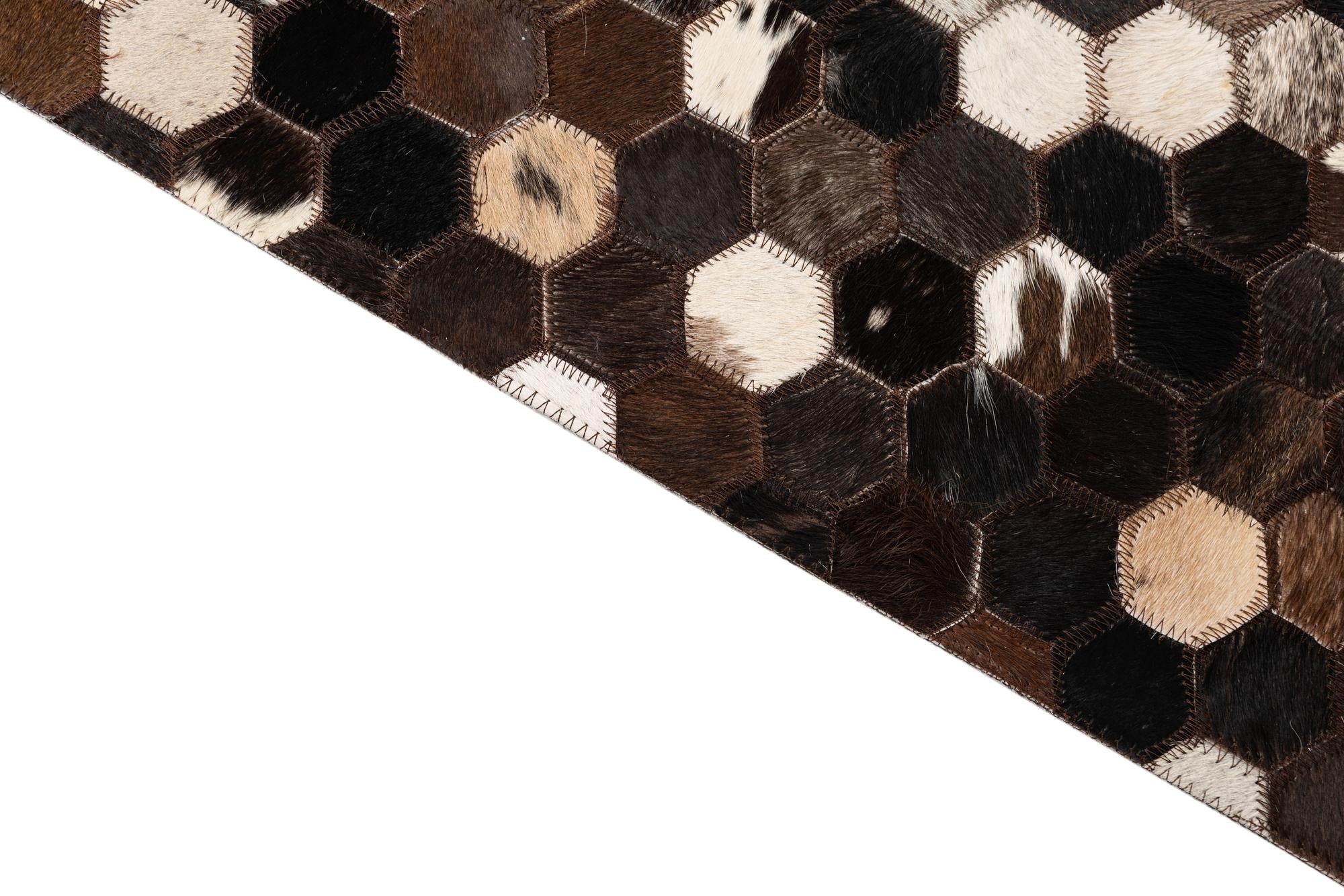 5' x 7' 10 Cowhide Leather Rug