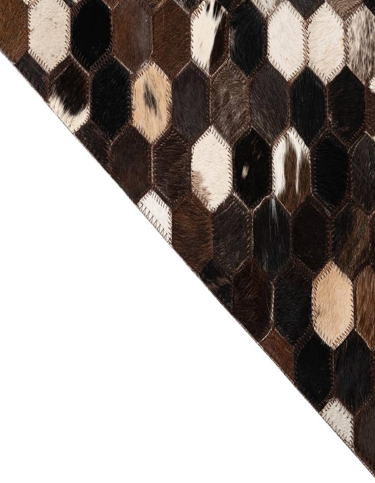 Detail image of 5' x 7' 10 Cowhide Leather Rug
