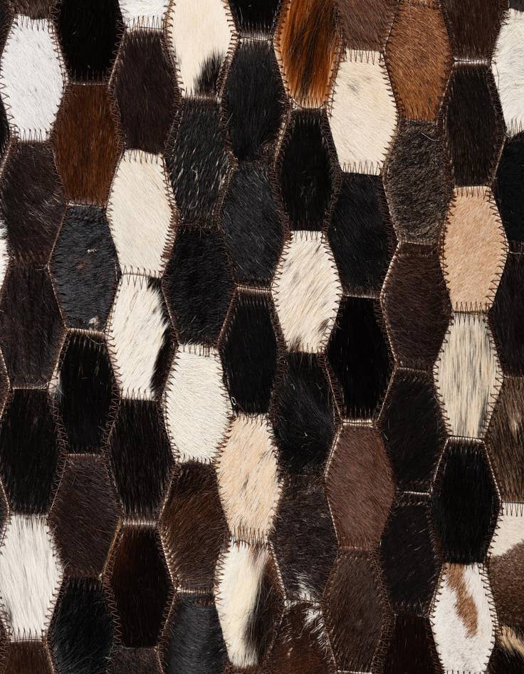 Detail image of 5' x 7' 10 Cowhide Leather Rug