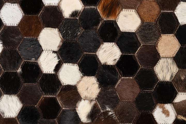 5' x 7' 10 Cowhide Leather Rug