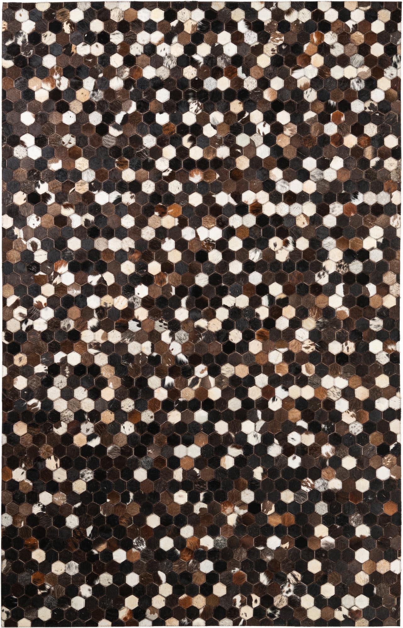 5' x 7' 10 Cowhide Leather Rug