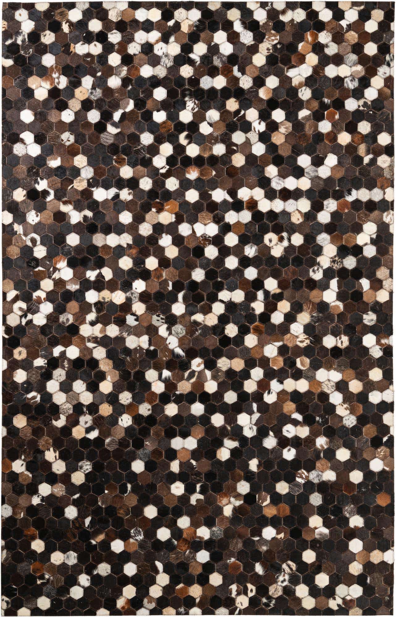 5' x 7' 10 Cowhide Leather Rug