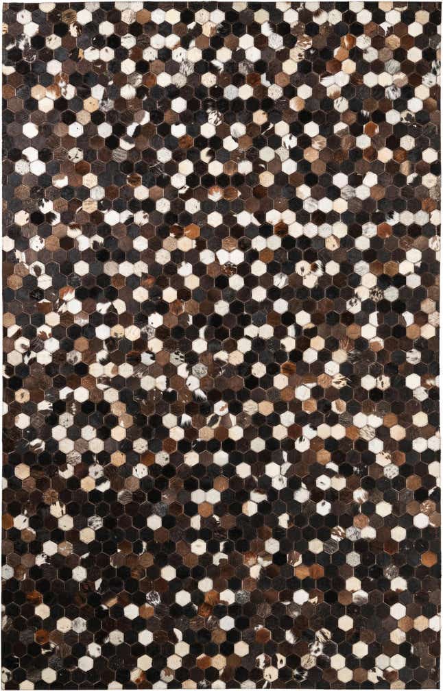 5' x 7' 10 Cowhide Leather Rug