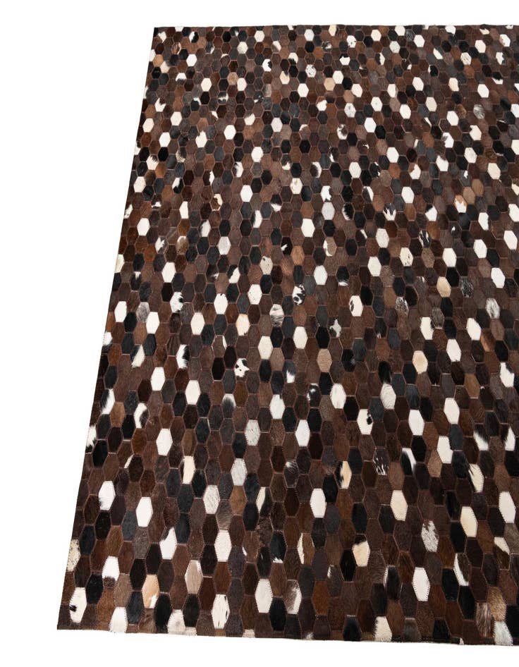 Detail image of 5' 1 x 8' Cowhide Leather Rug