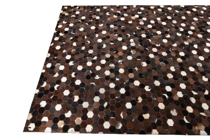 Detail image of 5' 1 x 8' Cowhide Leather Rug