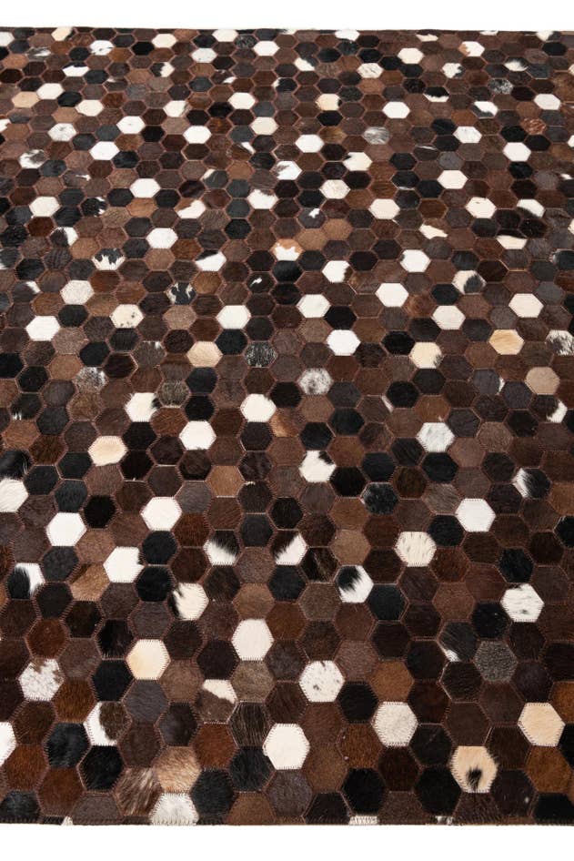 Detail image of 5' 1 x 8' Cowhide Leather Rug