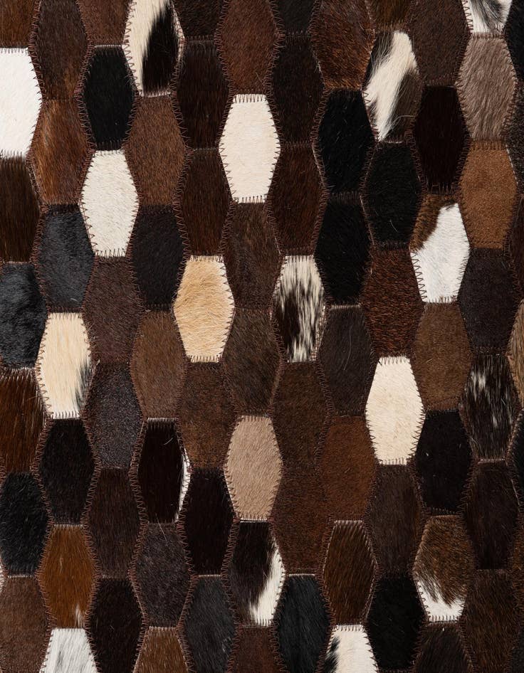 Detail image of 5' 1 x 8' Cowhide Leather Rug
