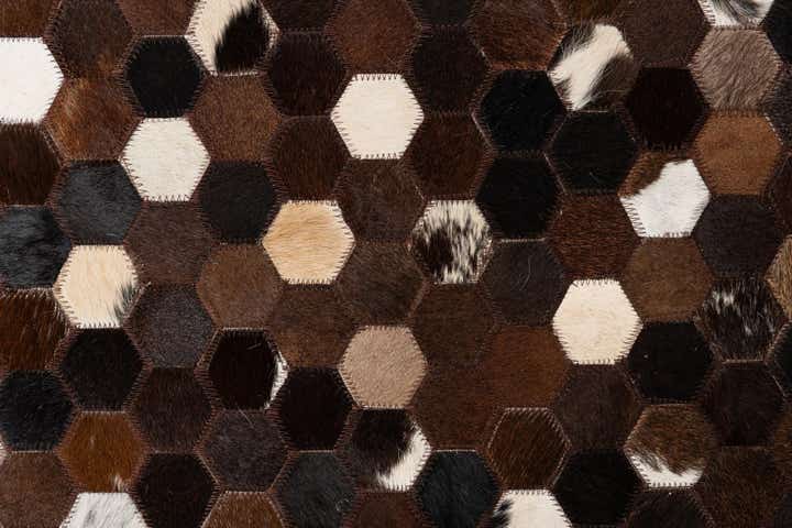 5' 1 x 8' Cowhide Leather Rug