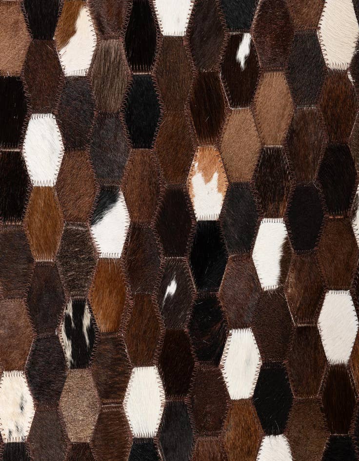 Detail image of 5' 1 x 8' Cowhide Leather Rug