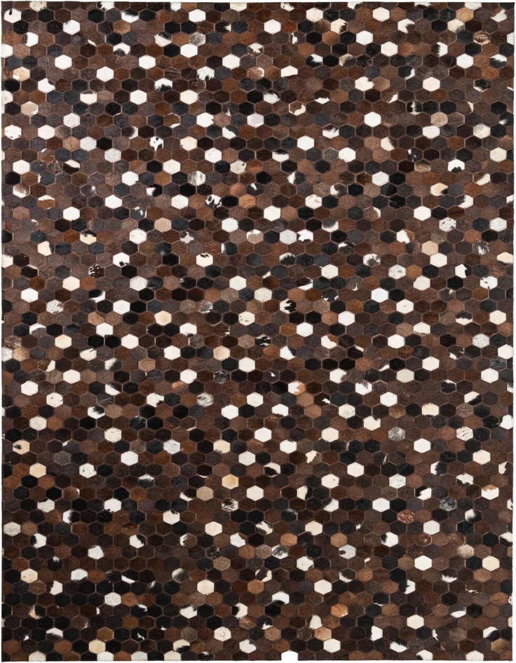 Detail image of 5' 1 x 8' Cowhide Leather Rug