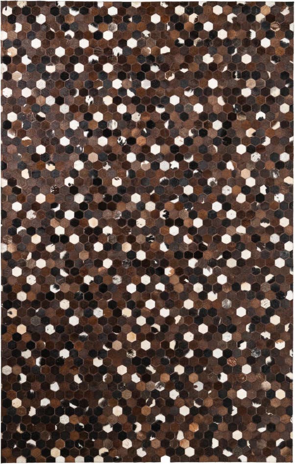 Detail image of 5' 1 x 8' Cowhide Leather Rug