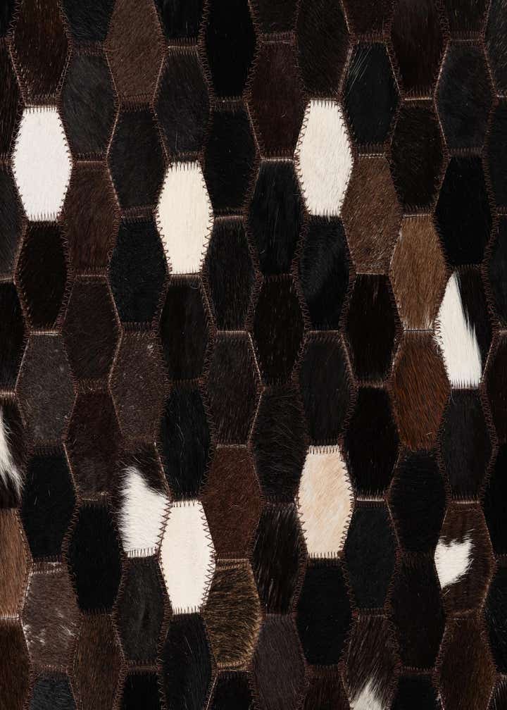 5' 1 x 8' 1 Cowhide Leather Rug