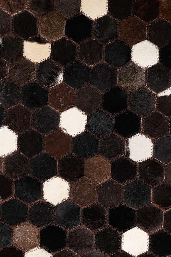 5' 1 x 8' 1 Cowhide Leather Rug