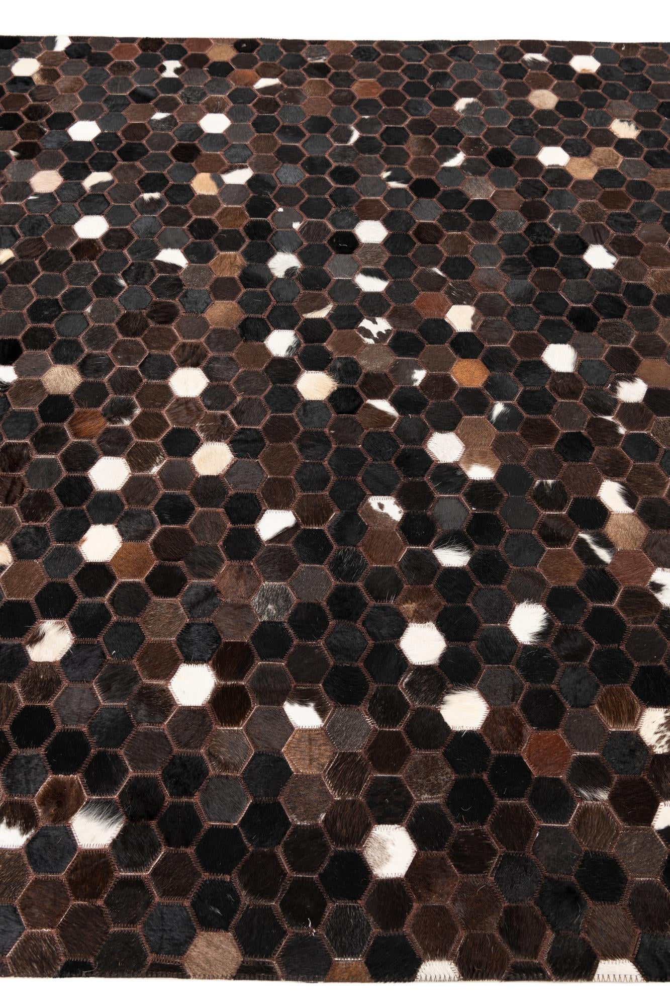 5' 1 x 8' Cowhide Leather Rug