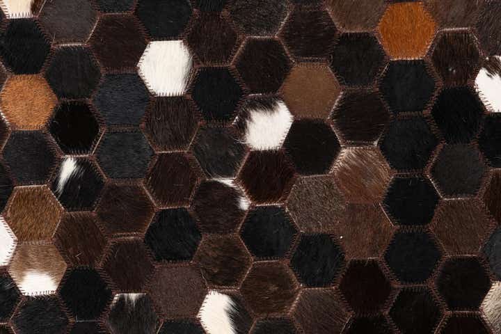 5' 1 x 8' Cowhide Leather Rug