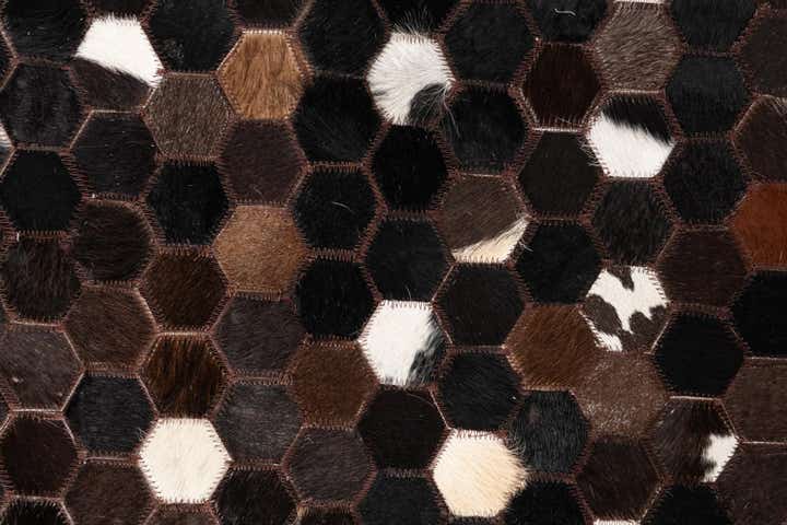 5' 1 x 8' Cowhide Leather Rug