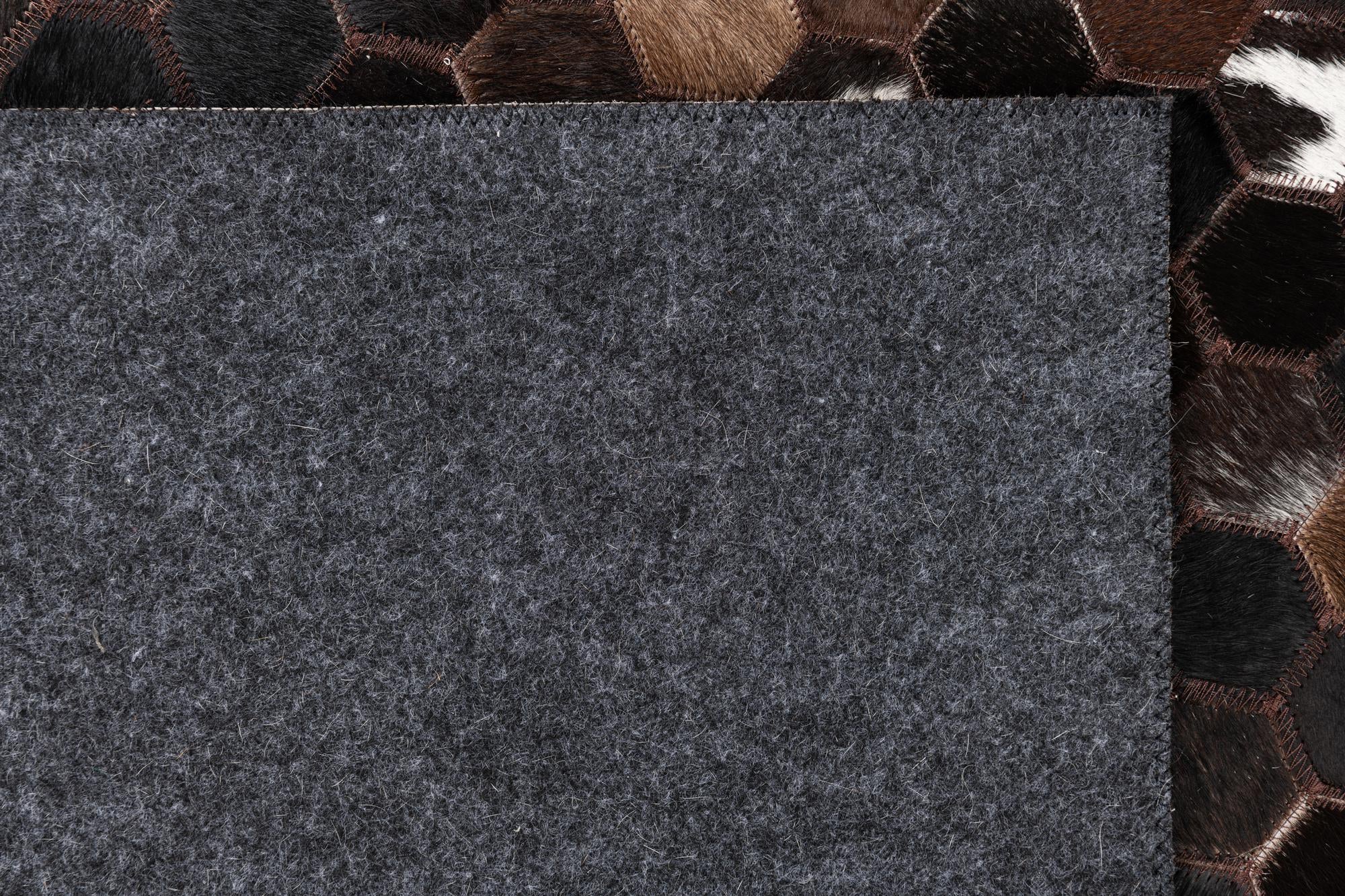 5' 1 x 8' Cowhide Leather Rug