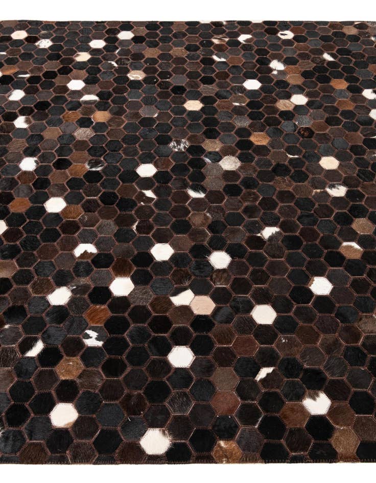 Detail image of 5' 1 x 8' Cowhide Leather Rug