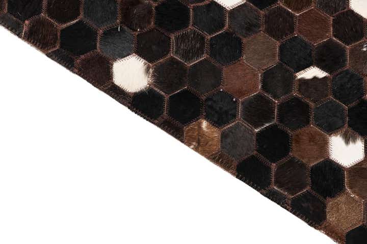 5' 1 x 8' Cowhide Leather Rug