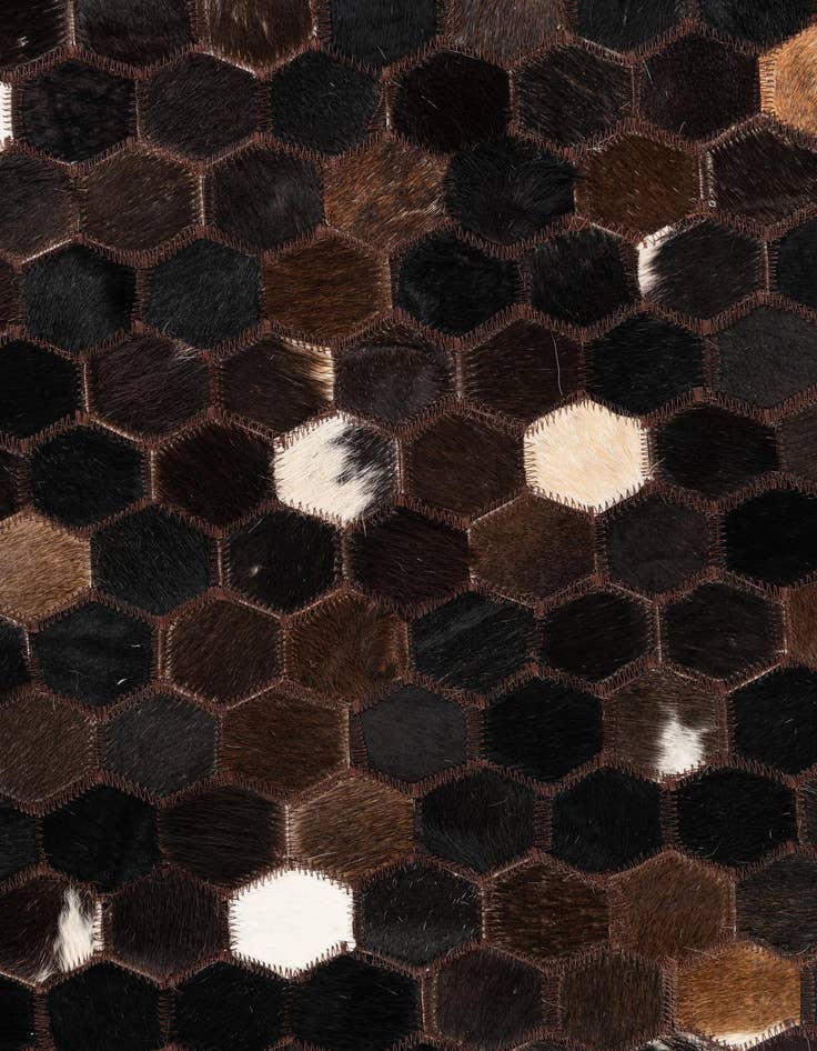 Detail image of 5' 1 x 8' Cowhide Leather Rug