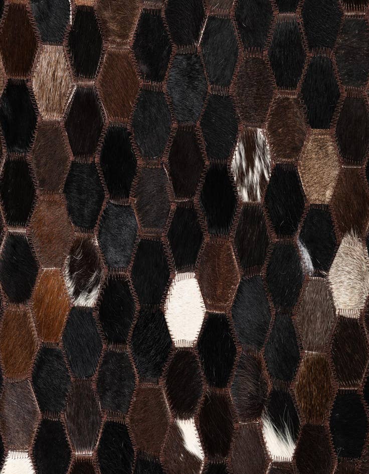 Detail image of 5' 1 x 8' Cowhide Leather Rug