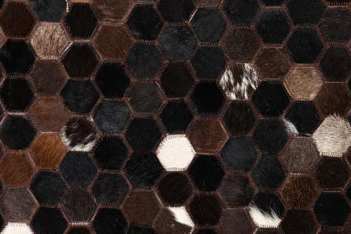 5' 1 x 8' Cowhide Leather Rug