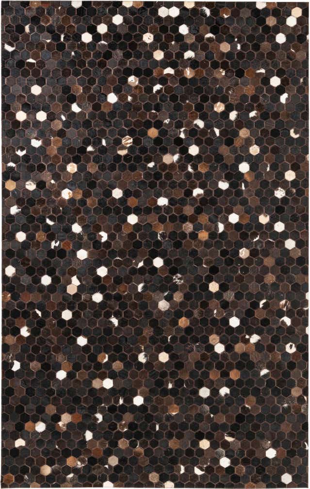5' 1 x 8' Cowhide Leather Rug