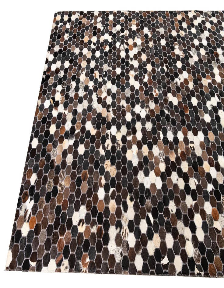 Detail image of 5' x 7' 10 Cowhide Leather Rug