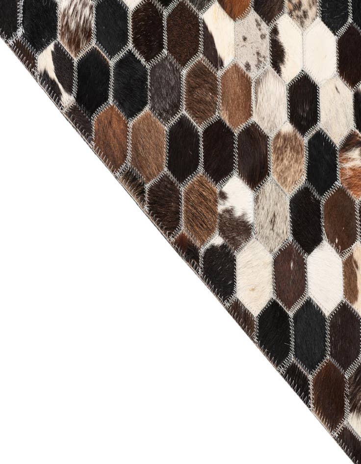 Detail image of 5' x 7' 10 Cowhide Leather Rug