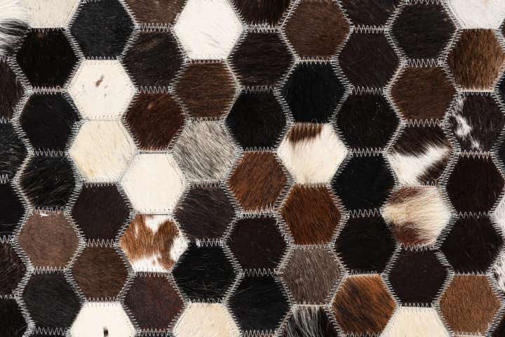 5' x 7' 10 Cowhide Leather Rug