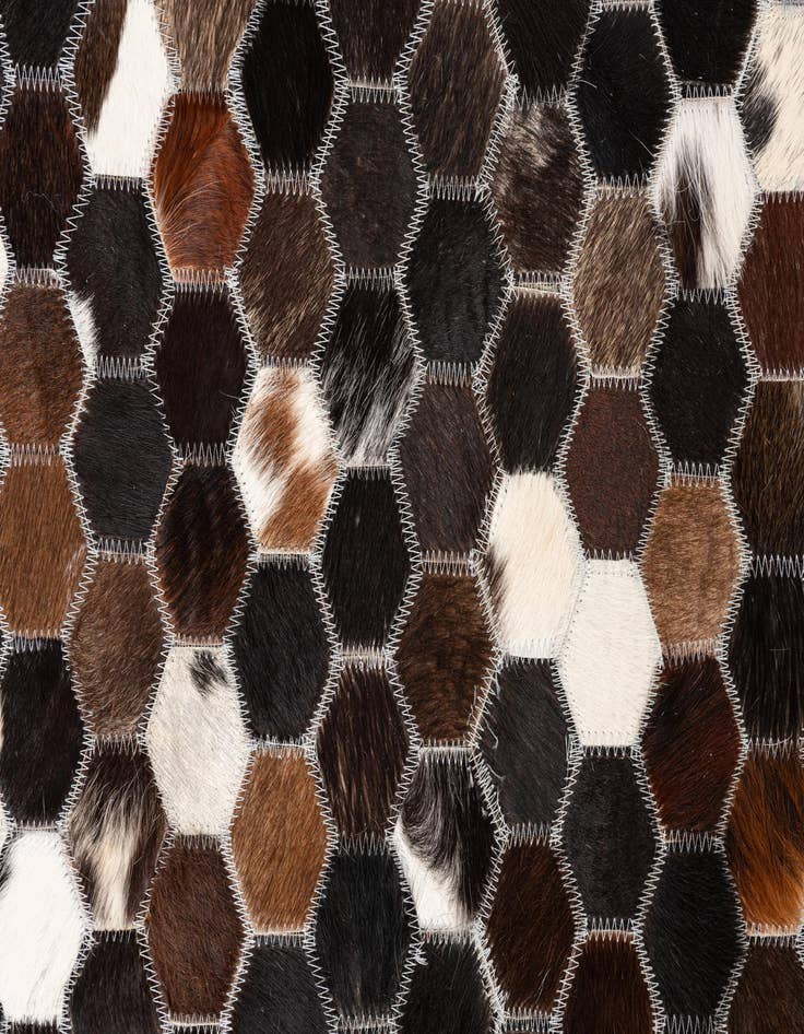 Detail image of 5' x 7' 10 Cowhide Leather Rug