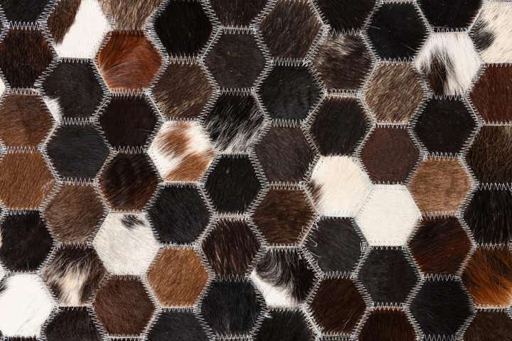 5' x 7' 10 Cowhide Leather Rug