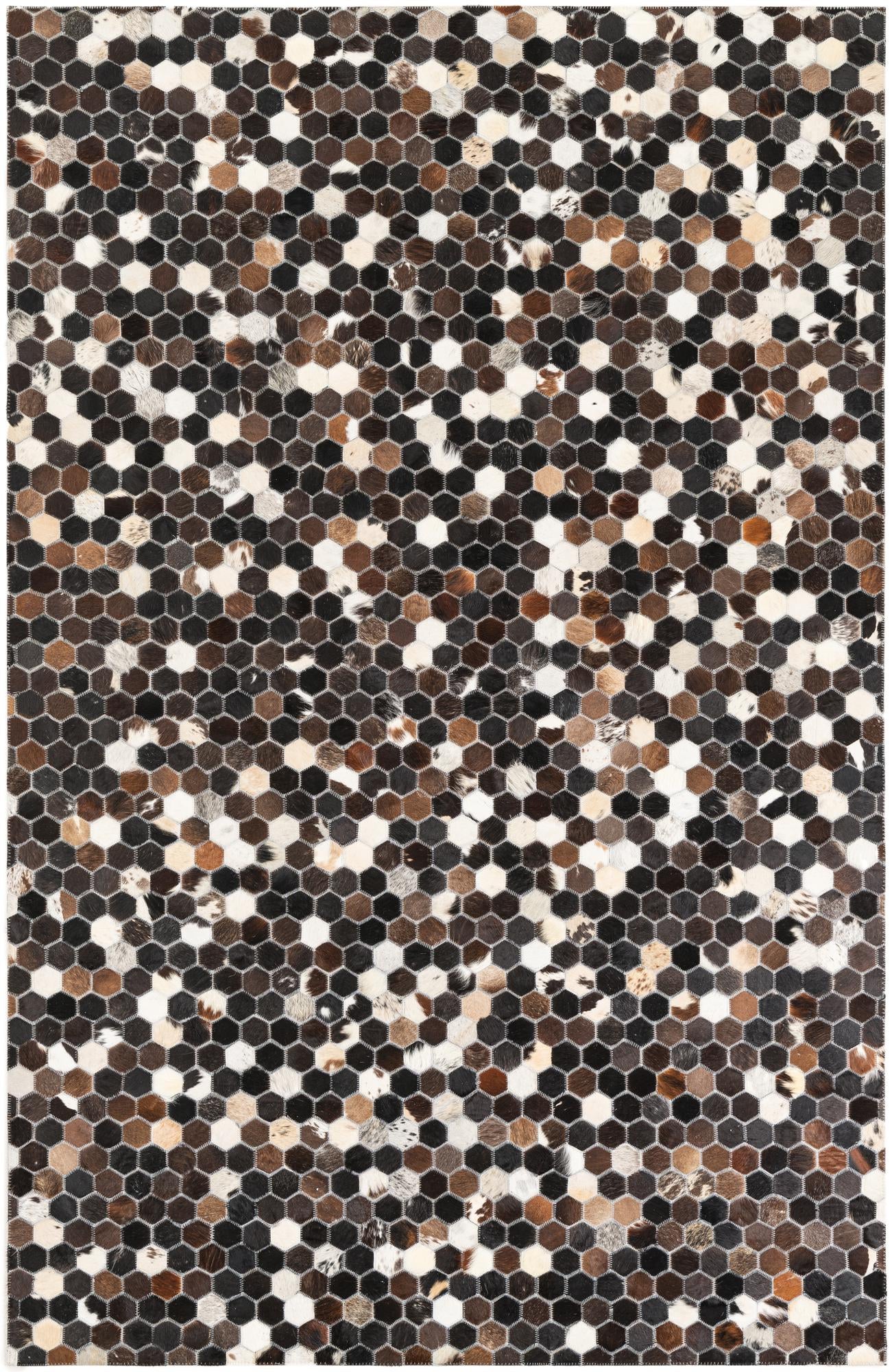 5' x 7' 10 Cowhide Leather Rug