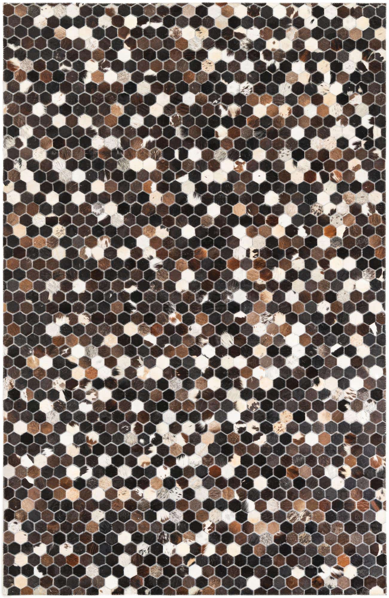 5' x 7' 10 Cowhide Leather Rug