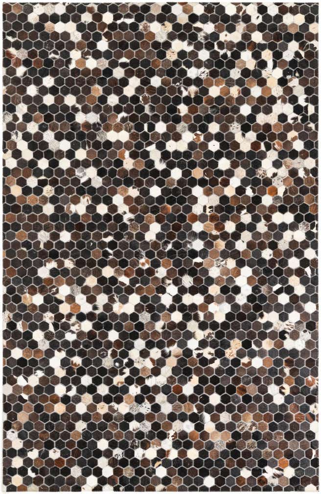 5' x 7' 10 Cowhide Leather Rug